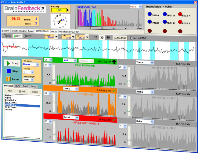 Interfaz de BrainFeedback